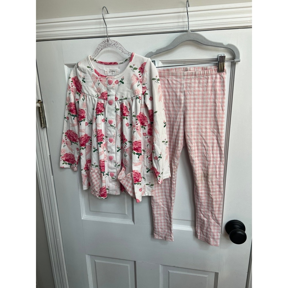 Sweethoney pink bows playset plaid leggings size 5 - Picture 1 of 3